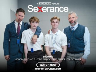 Gay Porn Parody (SEVERANCE): Sexerance 3 ~ Twink Loves Daddy ~ His First Dick (Free Trailer)